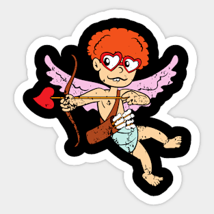 Retro Vintage Grunge Valentine's Day Cupid Sticker